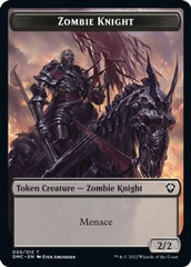 Zombie Knight // Knight Double-sided Token [Dominaria United Commander Tokens] | Sanctuary Gaming