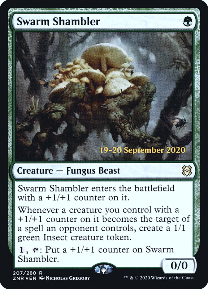 Swarm Shambler  [Zendikar Rising Prerelease Promos] | Sanctuary Gaming