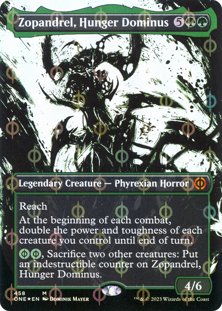 Zopandrel, Hunger Dominus (Borderless Ichor Step-and-Compleat Foil) [Phyrexia: All Will Be One] | Sanctuary Gaming