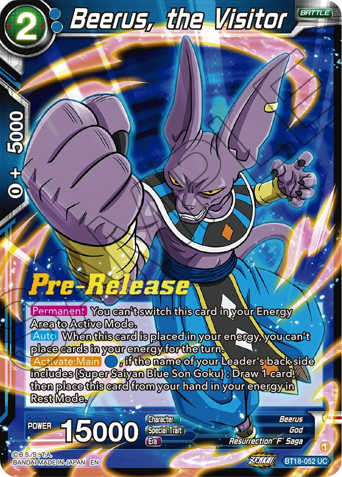 Beerus, the Visitor (BT18-052) [Dawn of the Z-Legends Prerelease Promos] | Sanctuary Gaming