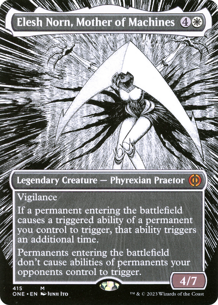 Elesh Norn, Mother of Machines (Borderless Manga) [Phyrexia: All Will Be One] | Sanctuary Gaming