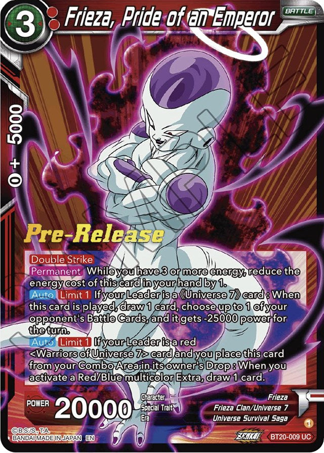 Frieza, Pride of an Emperor (BT20-009) [Power Absorbed Prerelease Promos] | Sanctuary Gaming