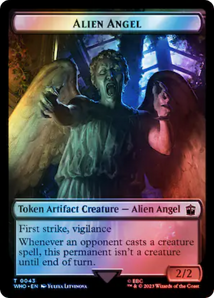 Alien Angel // Clue (0051) Double-Sided Token (Surge Foil) [Doctor Who Tokens] | Sanctuary Gaming