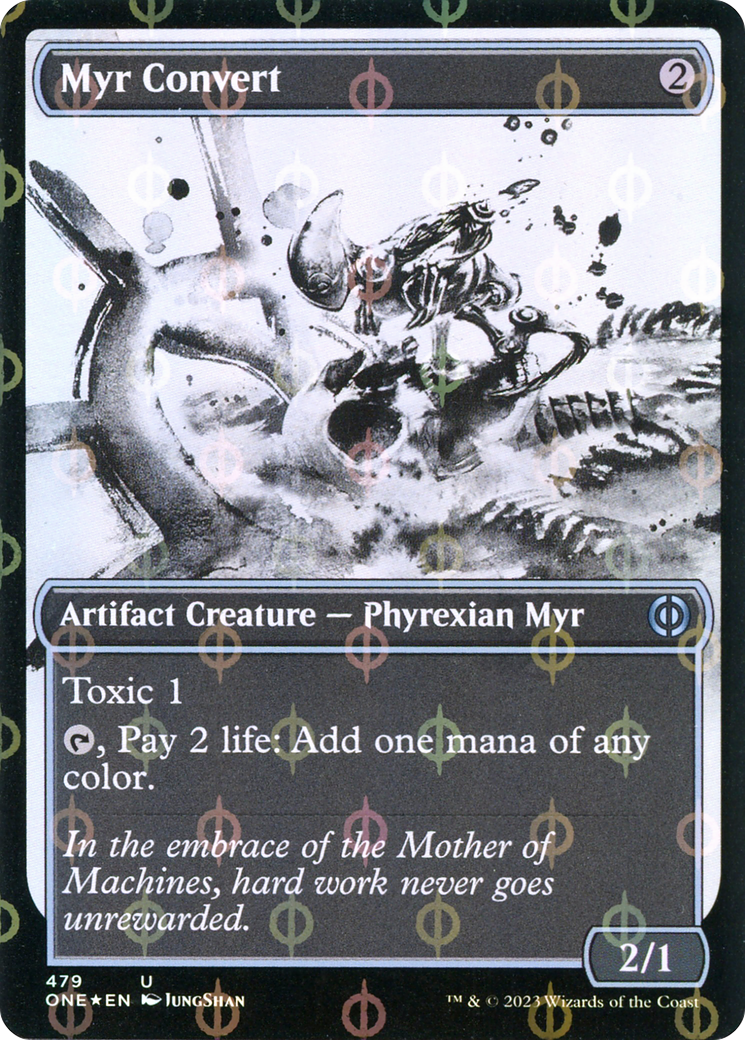 Myr Convert (Showcase Ichor Step-and-Compleat Foil) [Phyrexia: All Will Be One] | Sanctuary Gaming