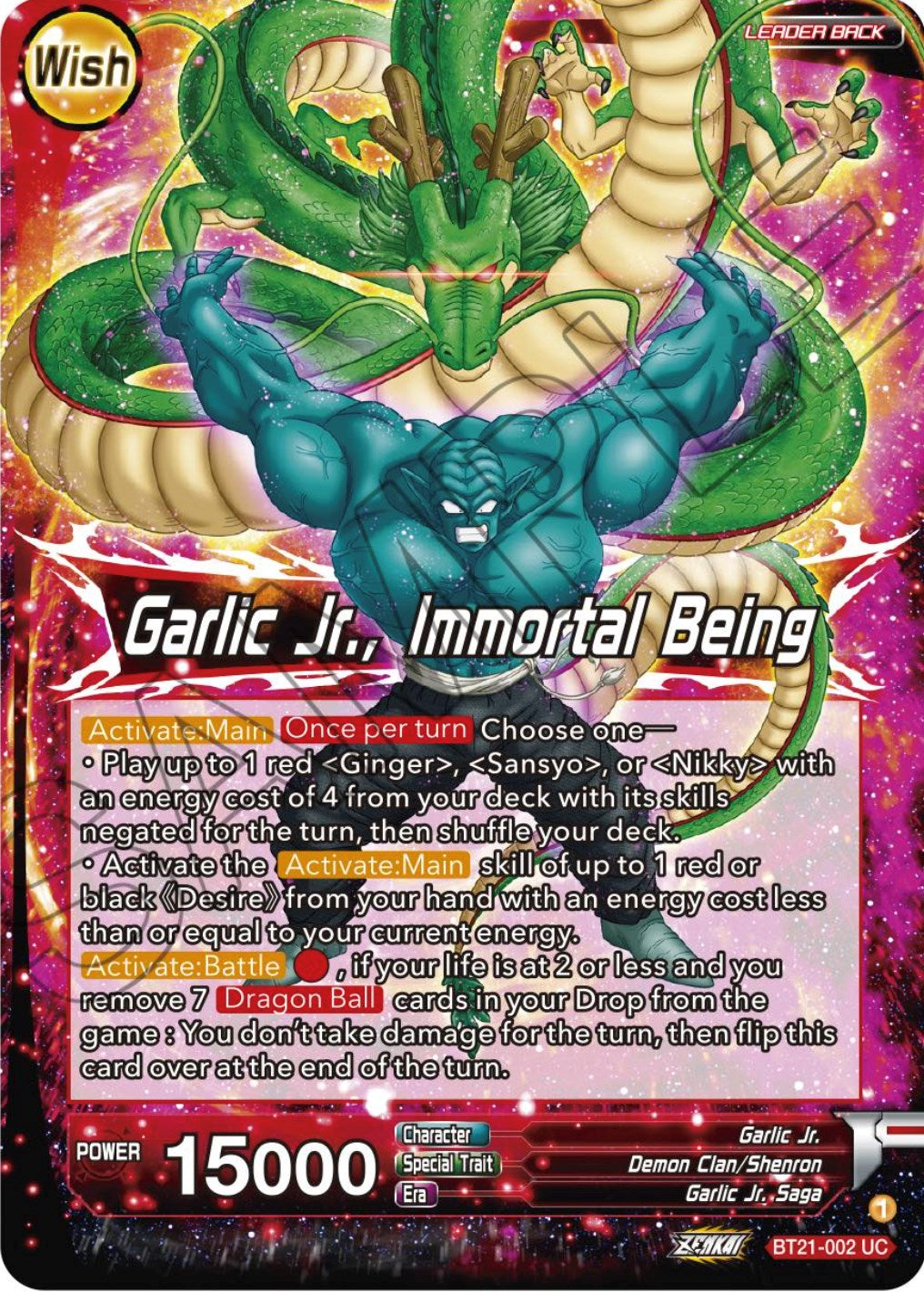 Garlic Jr. // Garlic Jr., Immortal Being (BT21-002) [Wild Resurgence] | Sanctuary Gaming