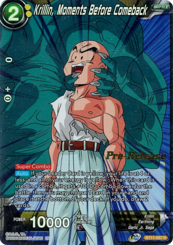 Krillin, Moments Before Comeback (BT11-097) [Vermilion Bloodline Prerelease Promos] | Sanctuary Gaming