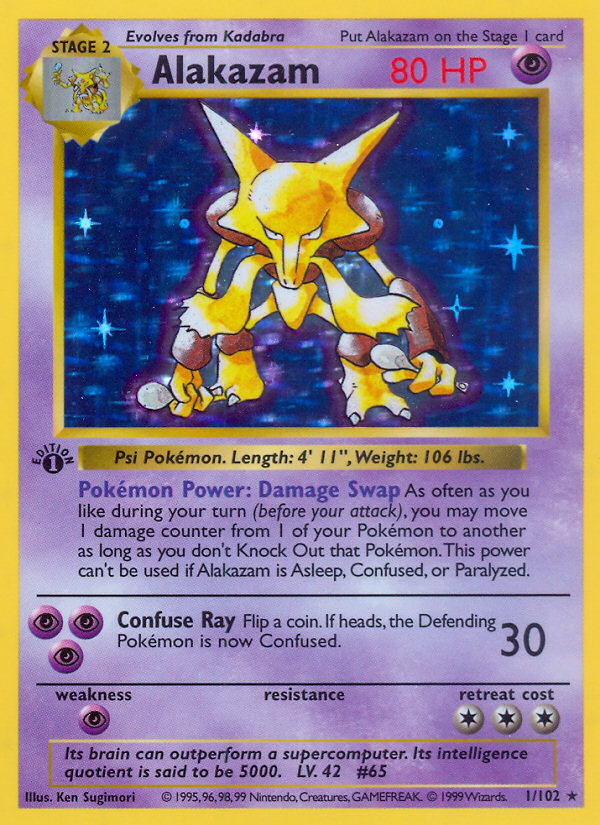 Alakazam (1/102) (Shadowless) [Base Set 1st Edition] | Sanctuary Gaming