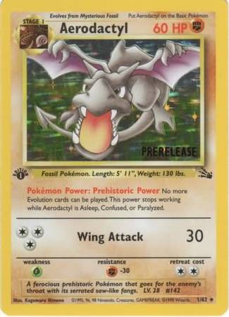 Aerodactyl (1/62) (Prerelease Promo) [Fossil 1st Edition] | Sanctuary Gaming