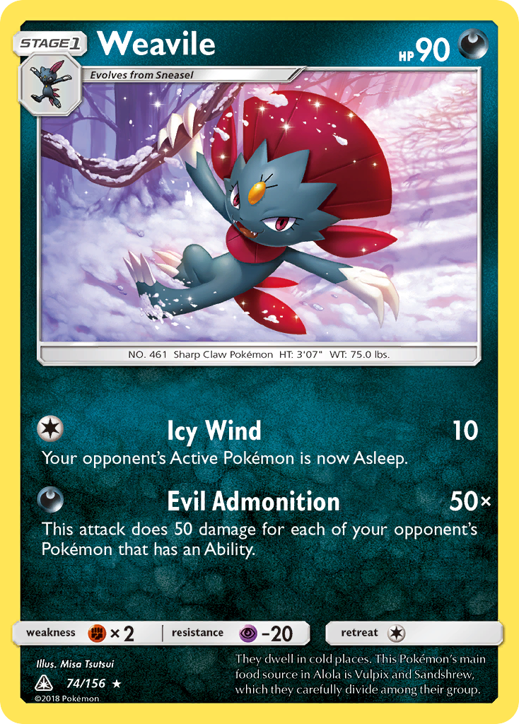 Weavile (74/156) [Sun & Moon: Ultra Prism] | Sanctuary Gaming