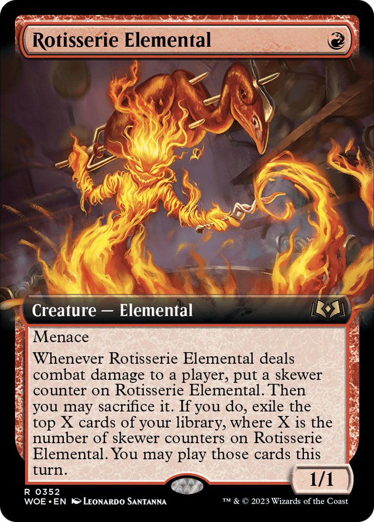 Rotisserie Elemental (Extended Art) [Wilds of Eldraine] | Sanctuary Gaming