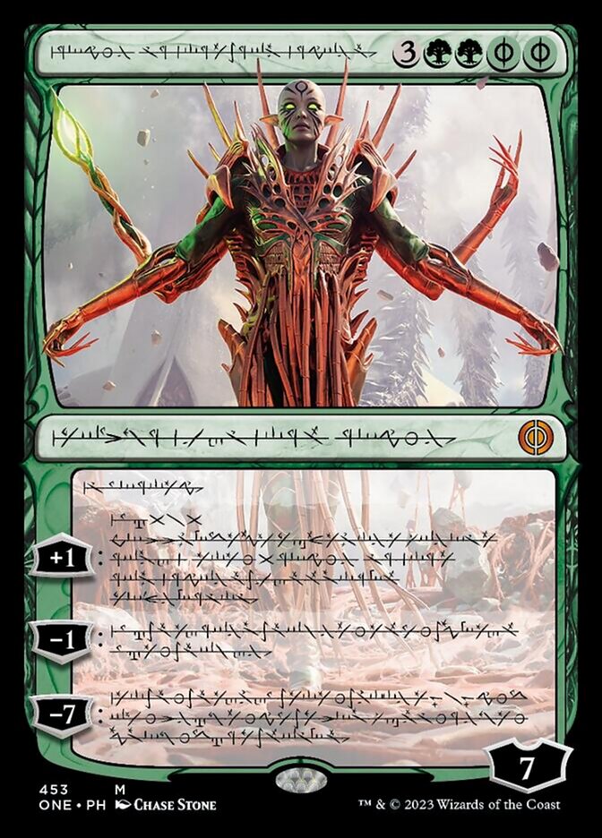 Nissa, Ascended Animist (Phyrexian Step-and-Compleat Foil) [Phyrexia: All Will Be One] | Sanctuary Gaming
