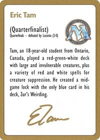 1996 Eric Tam Biography Card [World Championship Decks] | Sanctuary Gaming