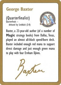 1996 George Baxter Biography Card [World Championship Decks] | Sanctuary Gaming