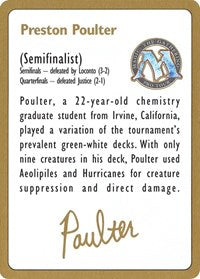 1996 Preston Poulter Biography Card [World Championship Decks] | Sanctuary Gaming