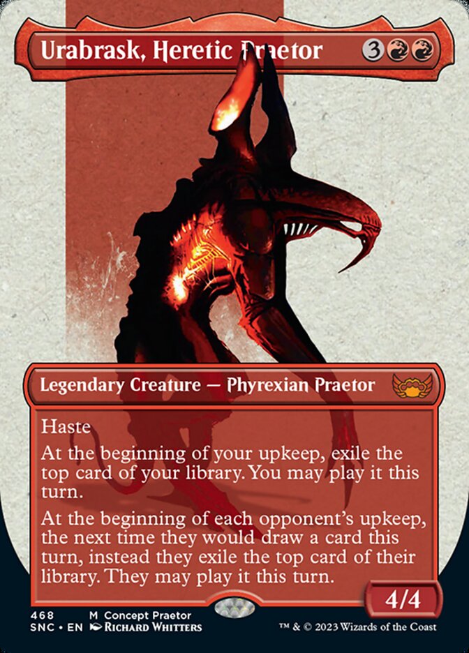 Urabrask, Heretic Praetor (Borderless Concept Praetors) [Phyrexia: All Will Be One] | Sanctuary Gaming