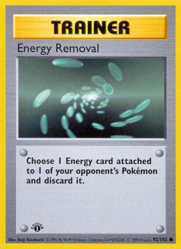 Energy Removal (92/102) (Shadowless) [Base Set 1st Edition] | Sanctuary Gaming
