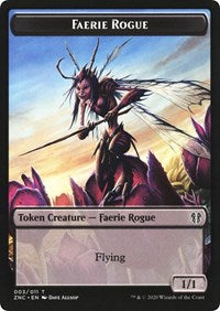 Faerie Rogue // Goblin Rogue Double-sided Token [Commander: Zendikar Rising Tokens] | Sanctuary Gaming