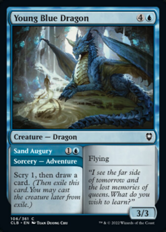 Young Blue Dragon // Sand Augury [Commander Legends: Battle for Baldur's Gate] | Sanctuary Gaming