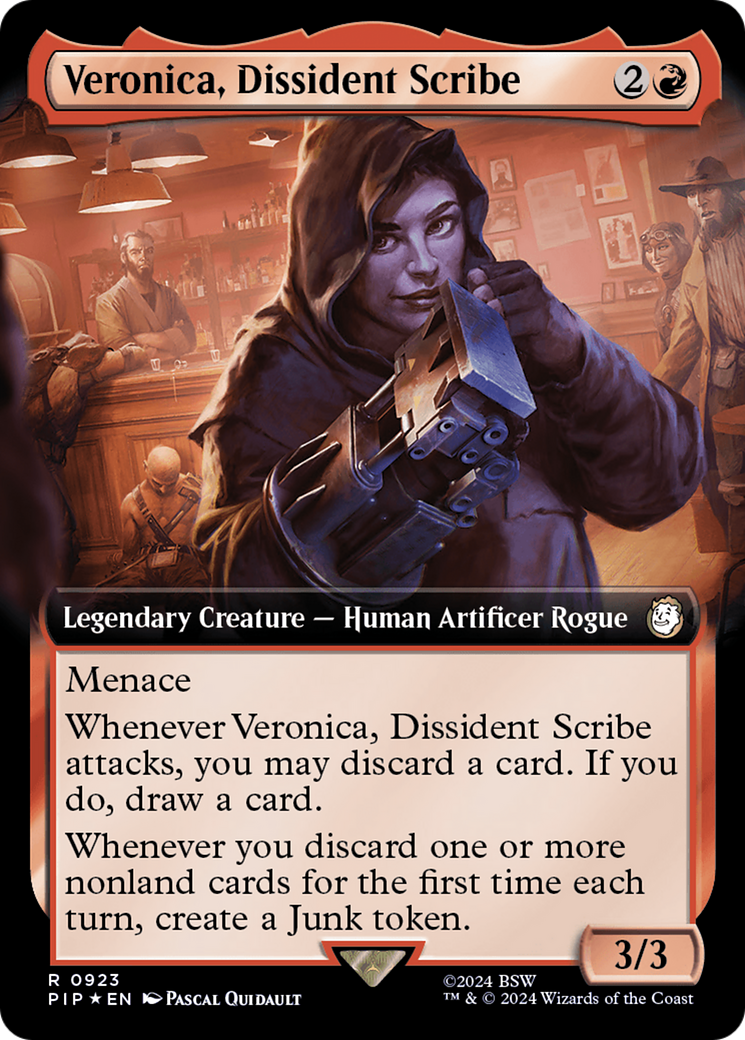 Veronica, Dissident Scribe (Extended Art) (Surge Foil) [Fallout] | Sanctuary Gaming