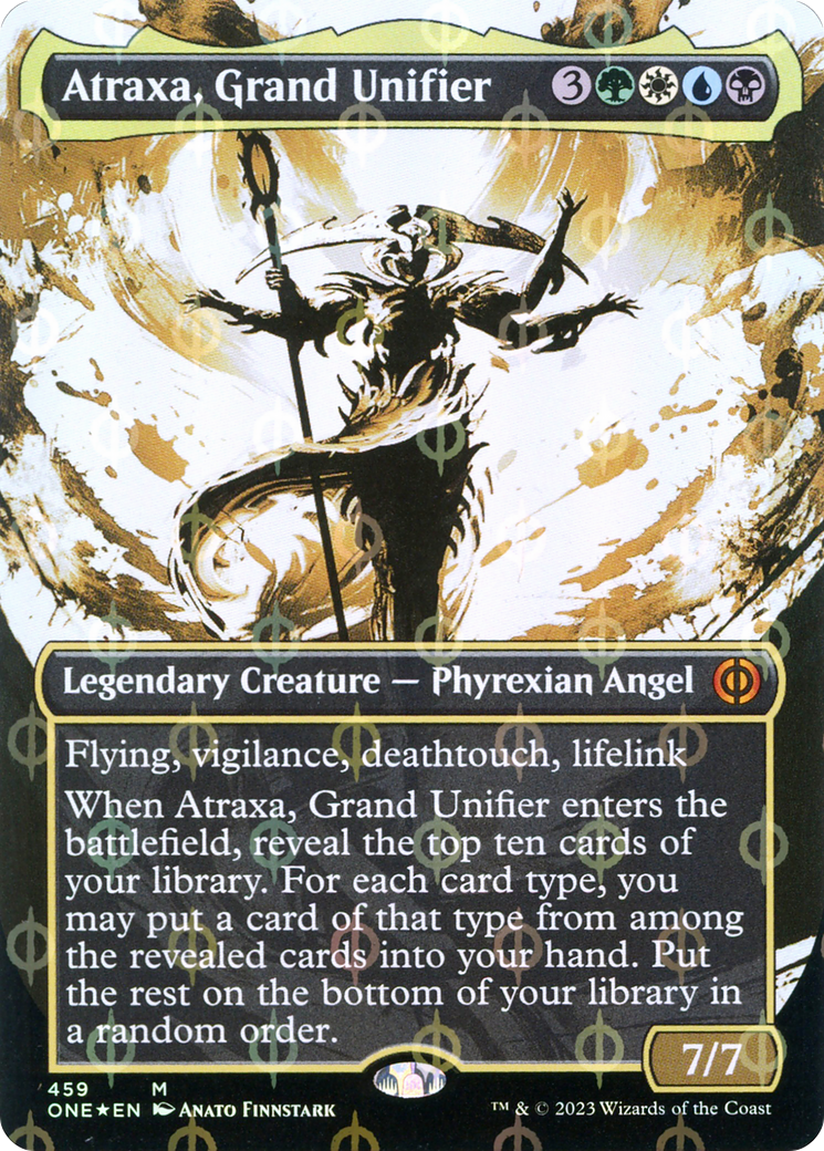 Atraxa, Grand Unifier (Borderless Ichor Step-and-Compleat Foil) [Phyrexia: All Will Be One] | Sanctuary Gaming