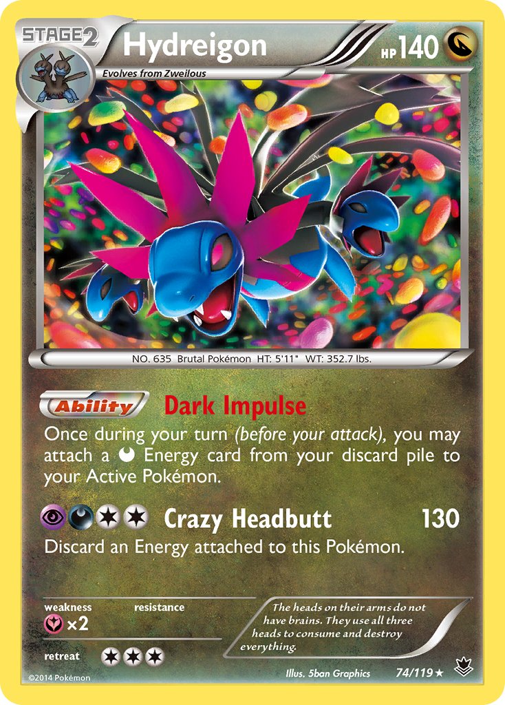 Hydreigon (74/119) (Cosmos Holo) (Blister Exclusive) [XY: Phantom Forces] | Sanctuary Gaming