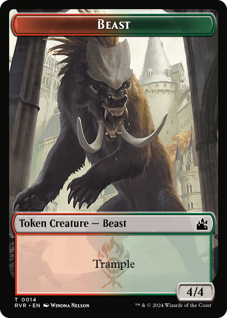 Saproling // Beast Double-Sided Token [Ravnica Remastered Tokens] | Sanctuary Gaming