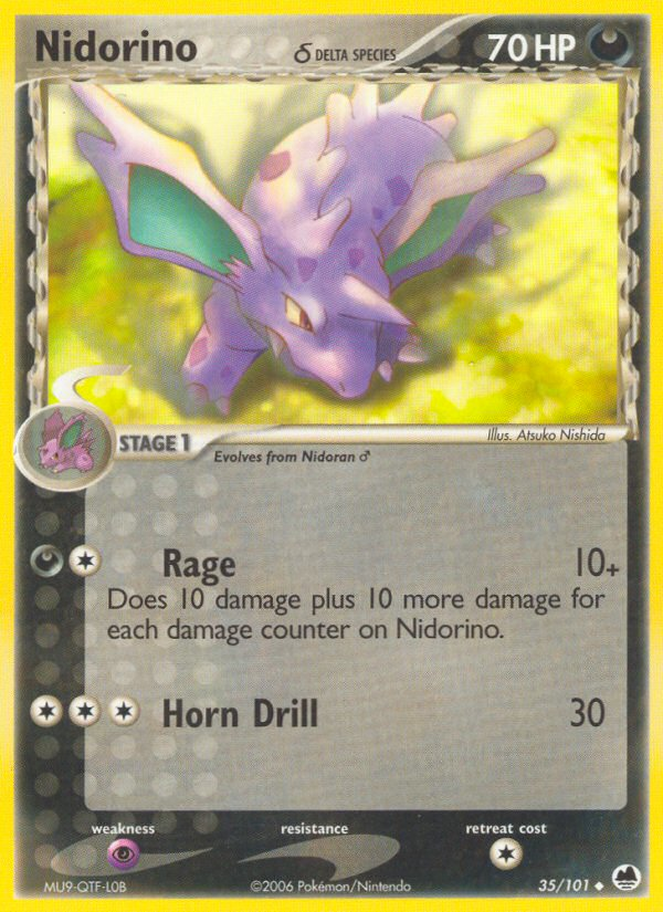 Nidorino (35/101) (Delta Species) [EX: Dragon Frontiers] | Sanctuary Gaming