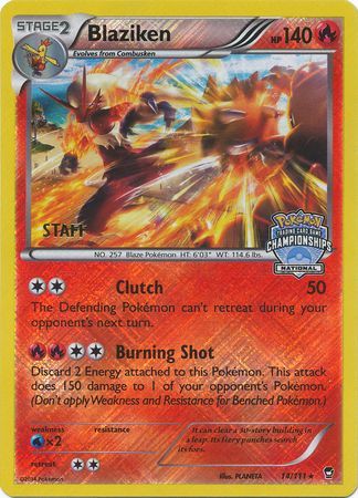 Blaziken (14/111) (Staff National Championship Promo) [XY: Furious Fists] | Sanctuary Gaming