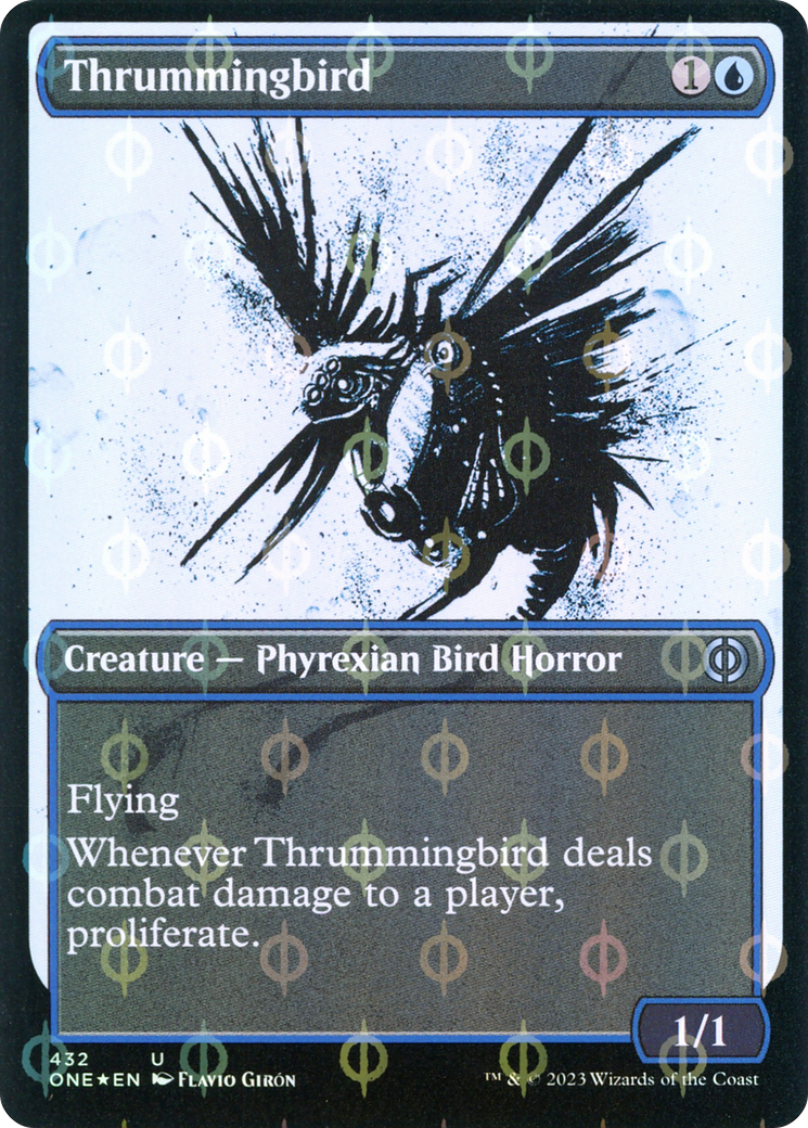 Thrummingbird (Showcase Ichor Step-and-Compleat Foil) [Phyrexia: All Will Be One] | Sanctuary Gaming