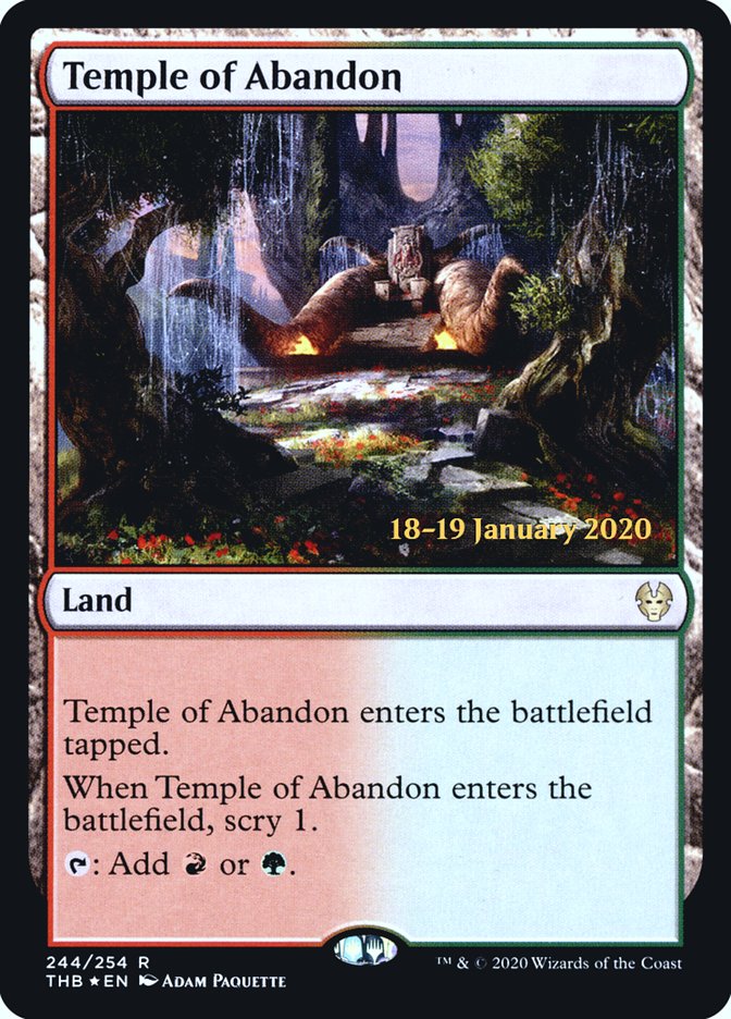 Temple of Abandon [Theros Beyond Death Prerelease Promos] | Sanctuary Gaming