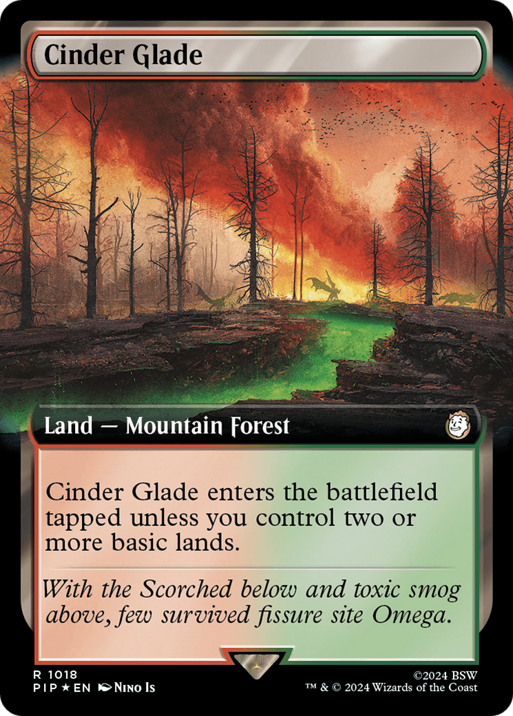 Cinder Glade (Extended Art) (Surge Foil) [Fallout] | Sanctuary Gaming