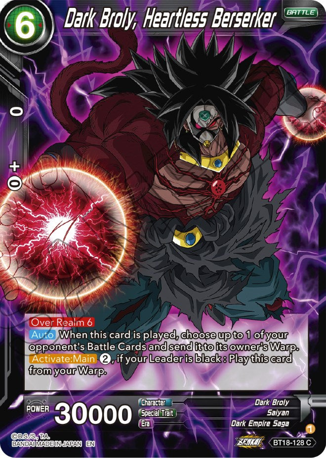 Dark Broly, Heartless Berserker (BT18-128) [Dawn of the Z-Legends] | Sanctuary Gaming