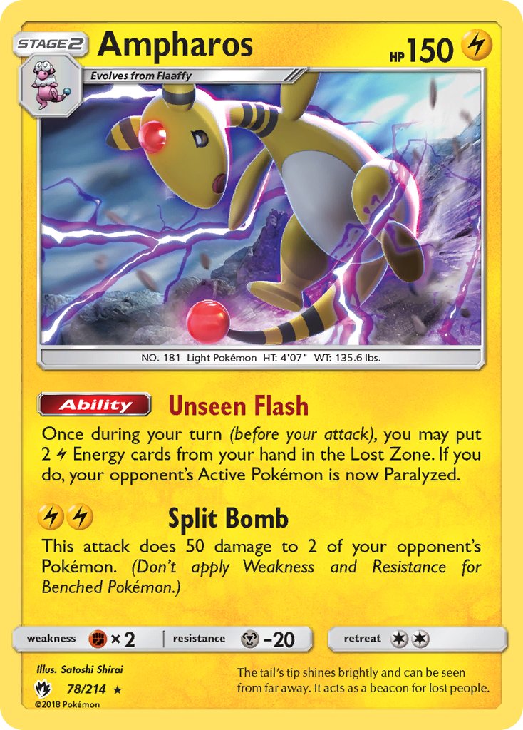 Ampharos (78/214) (Theme Deck Exclusive) [Sun & Moon: Lost Thunder] | Sanctuary Gaming