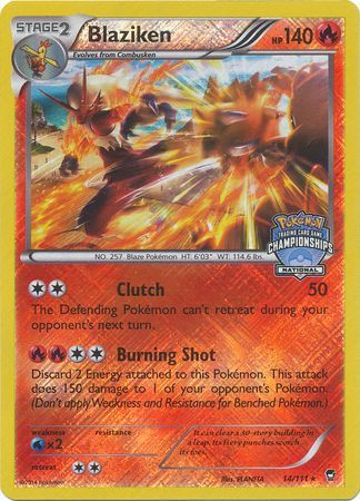 Blaziken (14/111) (National Championship Promo) [XY: Furious Fists] | Sanctuary Gaming