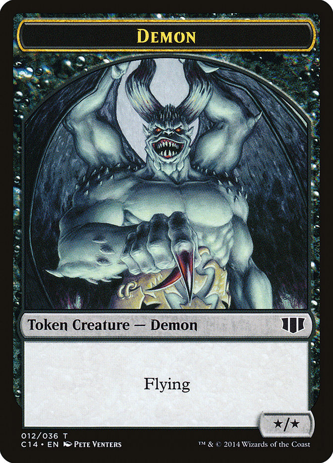 Demon (012/036) // Zombie (016/036) Double-sided Token [Commander 2014 Tokens] | Sanctuary Gaming