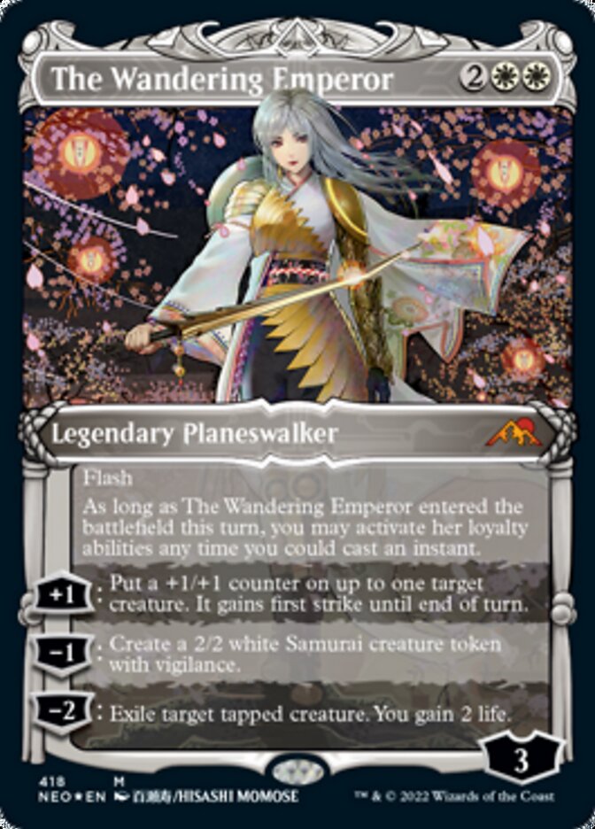 The Wandering Emperor (Showcase) (Foil Etched) [Kamigawa: Neon Dynasty] | Sanctuary Gaming