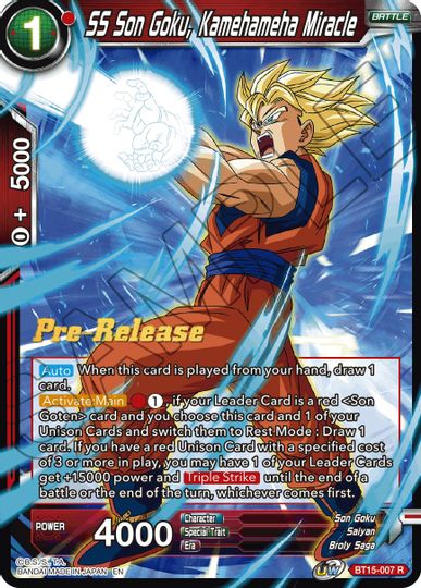 SS Son Goku, Kamehameha Miracle (BT15-007) [Saiyan Showdown Prerelease Promos] | Sanctuary Gaming