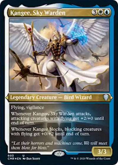 Kangee, Sky Warden (Foil Etched) [Commander Legends] | Sanctuary Gaming