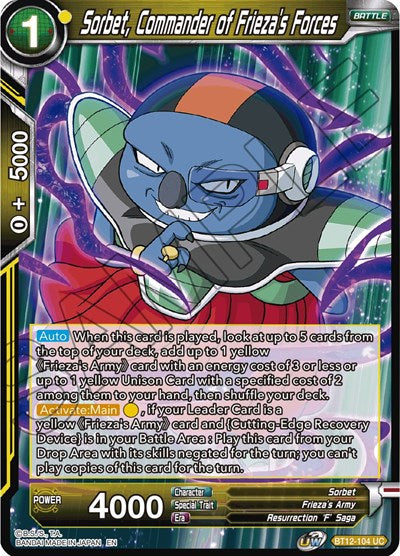 Sorbet, Commander of Frieza's Forces [BT12-104] | Sanctuary Gaming