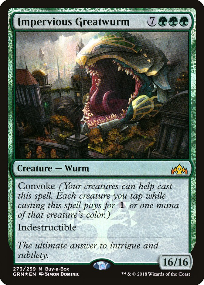 Impervious Greatwurm (Buy-A-Box) [Guilds of Ravnica] | Sanctuary Gaming