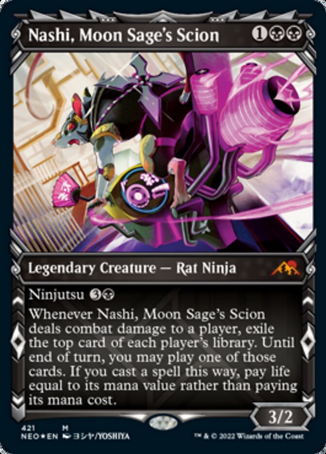 Nashi, Moon Sage's Scion (Showcase) (Foil Etched) [Kamigawa: Neon Dynasty] | Sanctuary Gaming