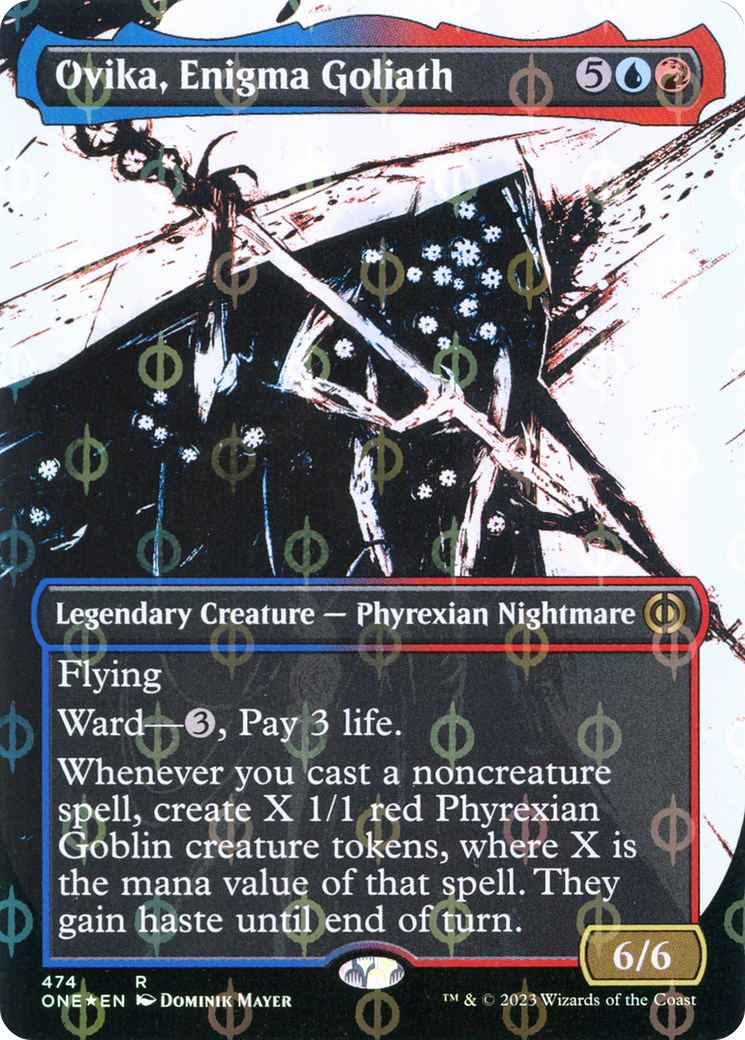 Ovika, Enigma Goliath (Borderless Ichor Step-and-Compleat Foil) [Phyrexia: All Will Be One] | Sanctuary Gaming