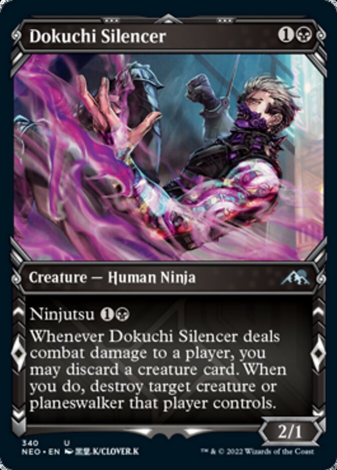 Dokuchi Silencer (Showcase Ninja) [Kamigawa: Neon Dynasty] | Sanctuary Gaming