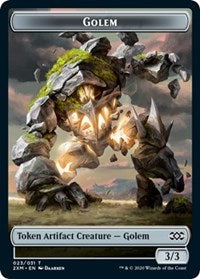 Golem // Elf Warrior Double-sided Token [Double Masters Tokens] | Sanctuary Gaming