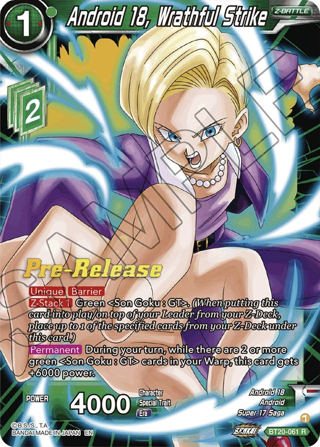 Android 18, Wrathful Strike (BT20-061) [Power Absorbed Prerelease Promos] | Sanctuary Gaming