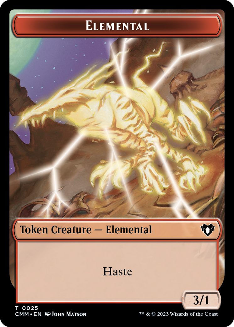 Human Soldier // Elemental (0025) Double-Sided Token [Commander Masters Tokens] | Sanctuary Gaming