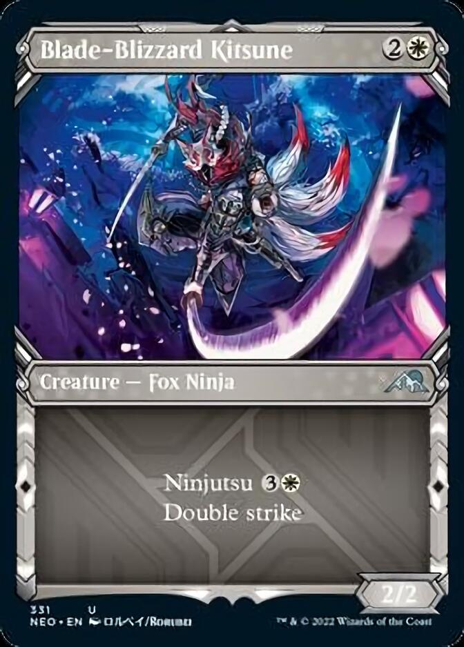 Blade-Blizzard Kitsune (Showcase Ninja) [Kamigawa: Neon Dynasty] | Sanctuary Gaming