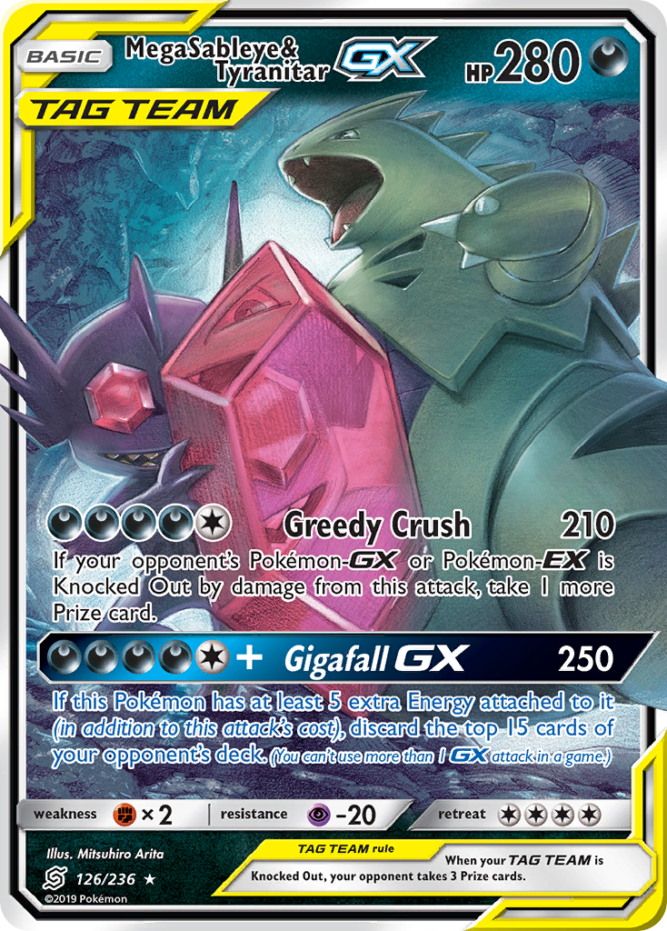 Mega Sableye & Tyranitar GX (126/236) [Sun & Moon: Unified Minds] | Sanctuary Gaming