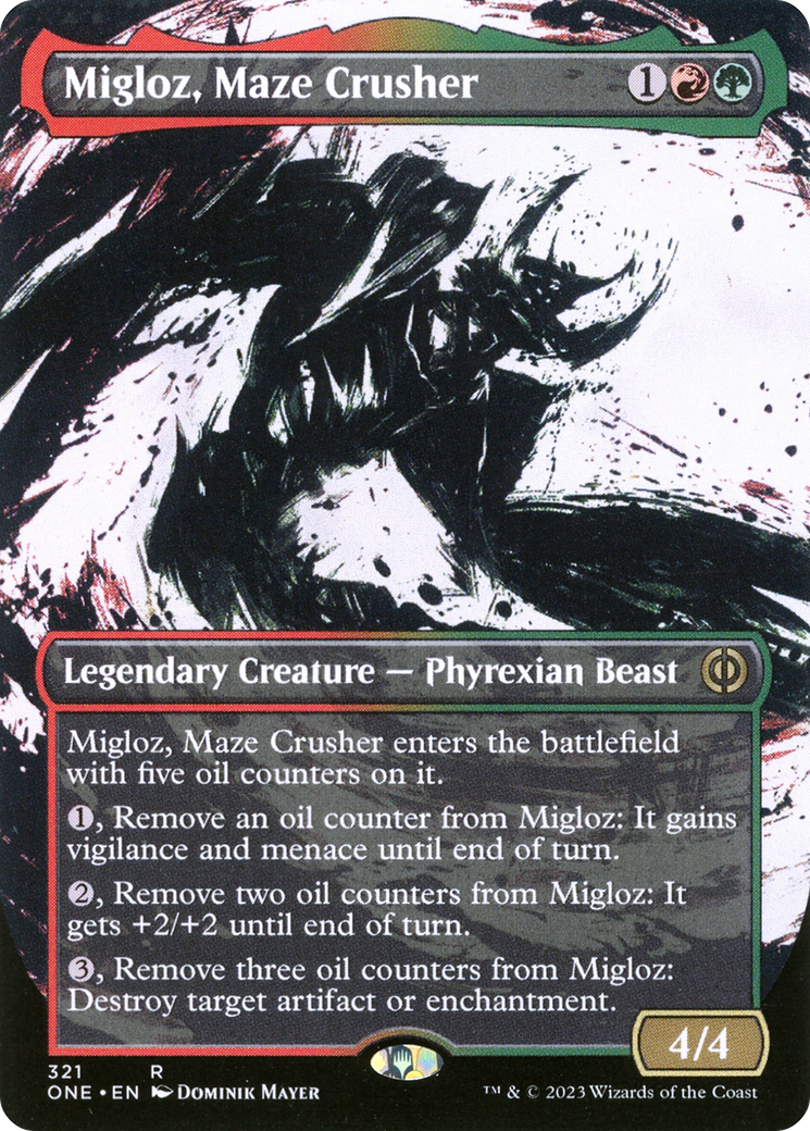 Migloz, Maze Crusher (Borderless Ichor) [Phyrexia: All Will Be One] | Sanctuary Gaming