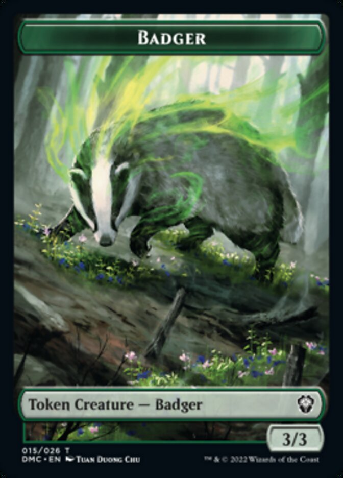 Saproling // Badger Double-sided Token [Dominaria United Tokens] | Sanctuary Gaming